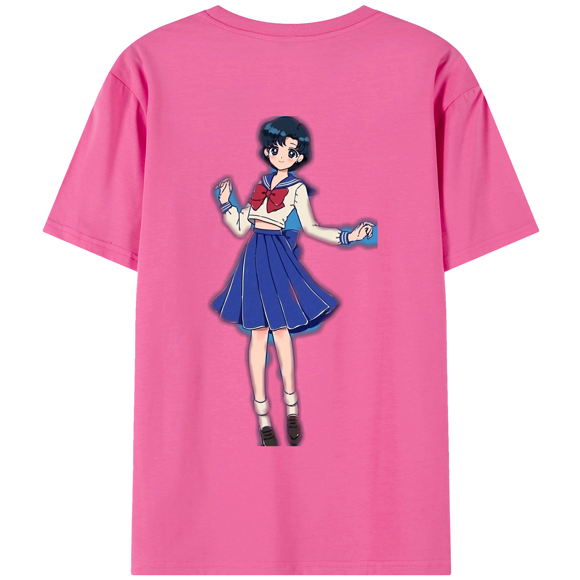 （画像用） 美少女戦士セーラームーン 水野 亜美 みずの あみ Sailor Moon Mizuno Ami レディース半袖Tシャツ(バックプリント)